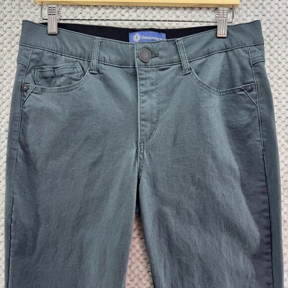 Democracy Jeans Women 12 Teal Blue Denim Stretch Absolution Mid Rise Bootcut - Picture 3 of 16